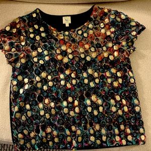 Anthropologie sparkle and texture tee L